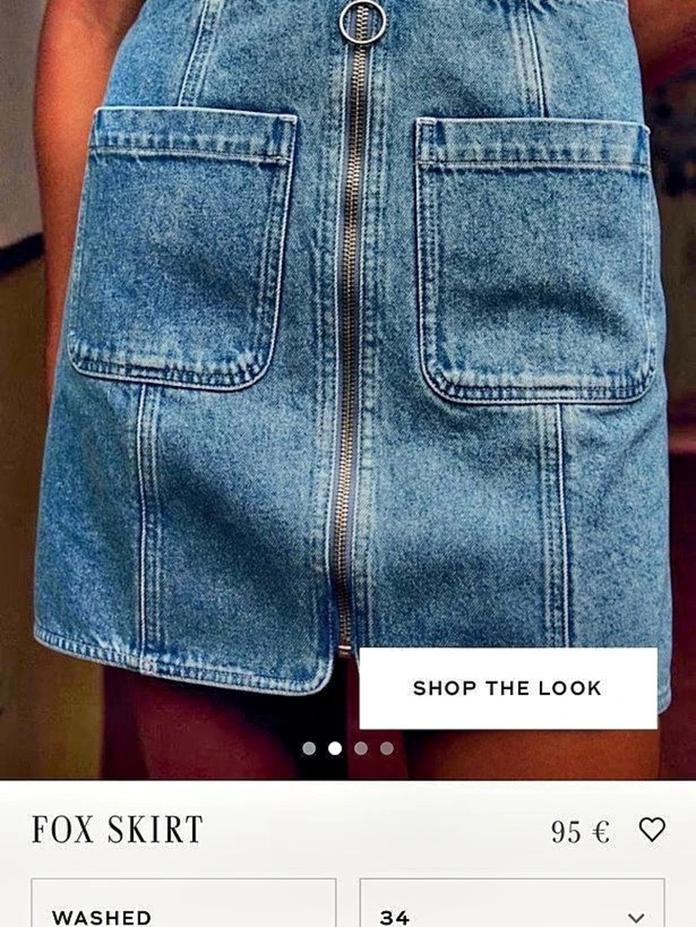 Sézane Fox Skirt Denim Mini in Blue Waist 34